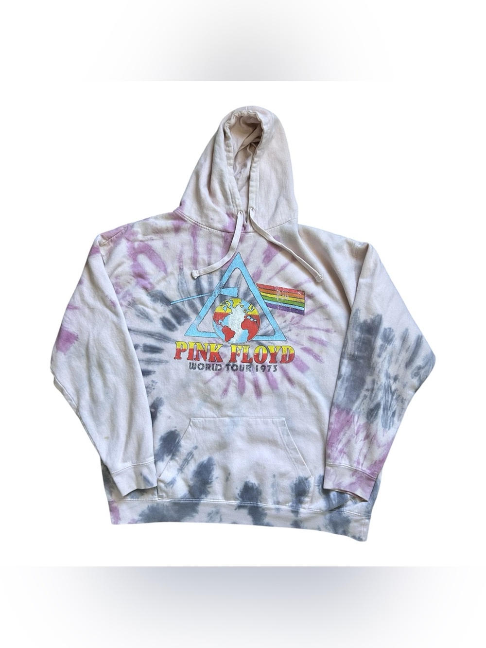 Pink Floyd Pink and Purple Tie-Dye Hoodie size 3X